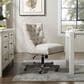 Linon Home Decor Della Office Chair with Natural Cushion in Gray Wash, , large