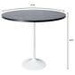 Leisuremod LeisureMod Verve Collection Modern Bar Height Table White Base with 48 Round Black Marbelized MDF Top, , large