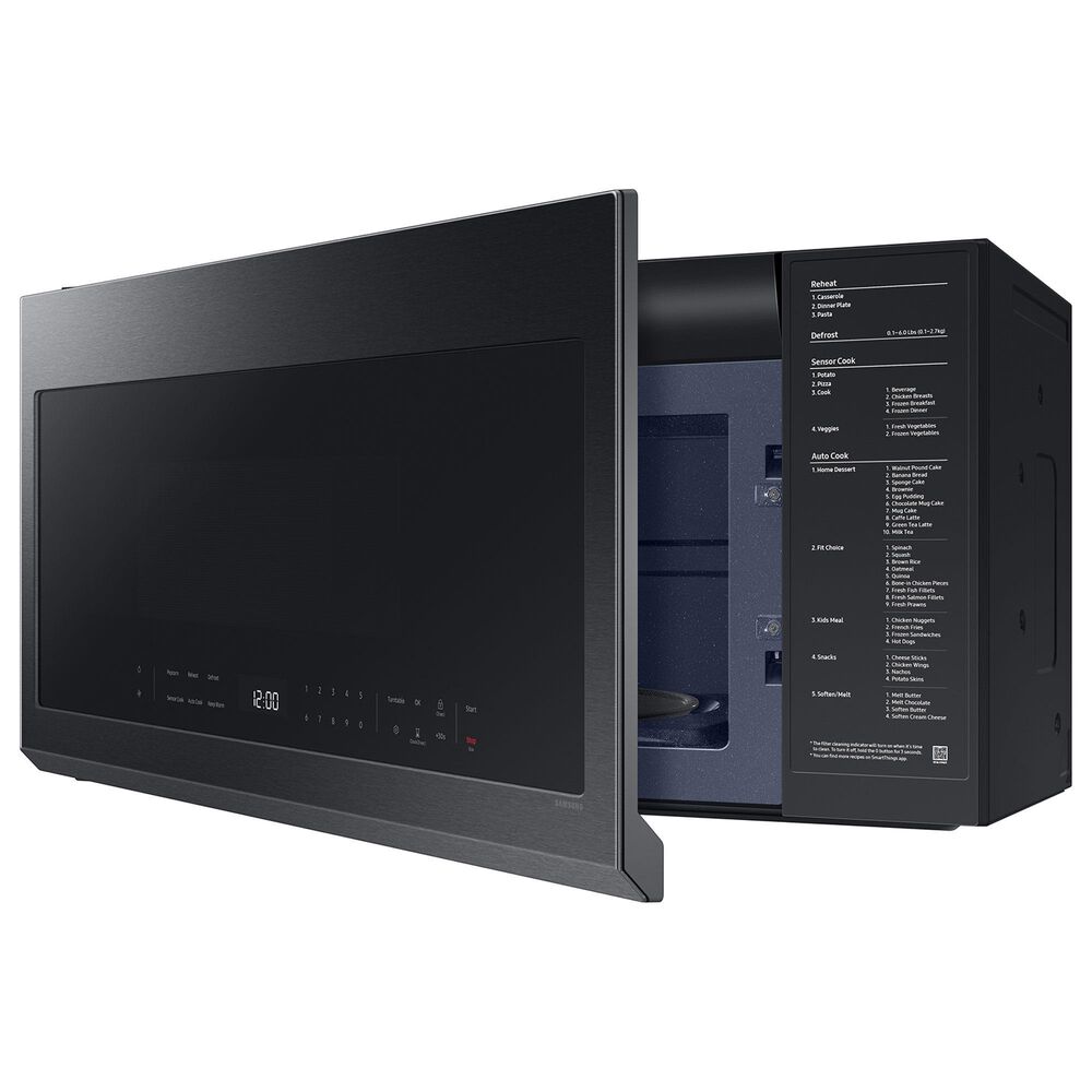 Samsung Bespoke 2.1 Cu. Ft. Smart Over-The-Range Microwave with Auto-Dimming Glass Touch Controls and LED Display in Matte Black Steel, , large