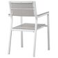 Modway Maine 3-Piece Outdoor Patio Bistro Set in White and Light Gray, , large
