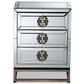 Baxton Studio Laken 3 Drawer Nightstand in Mirrored, , large