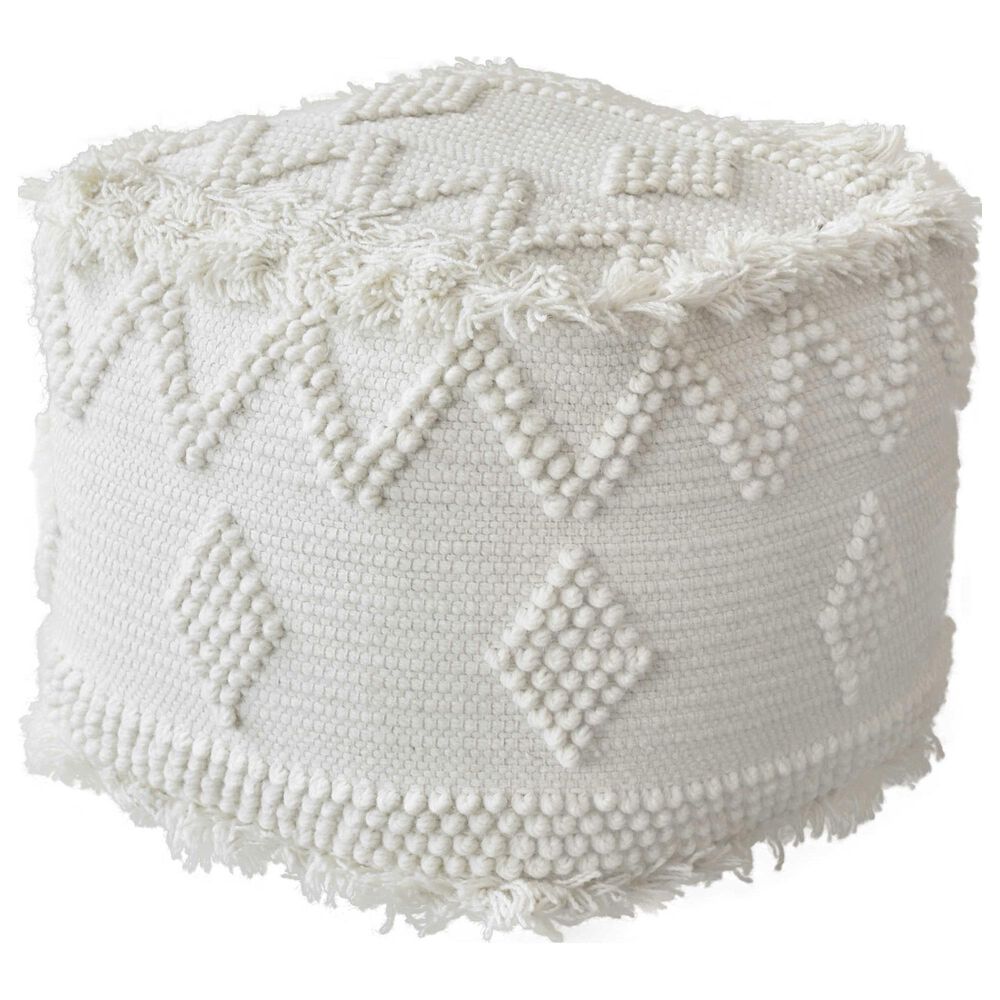Uttermost Uriah Pouf in Soft Ivory, , large