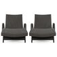 Noble House Salem Patio Chaise Lounge in Multi-Brown (Set of 2), , large