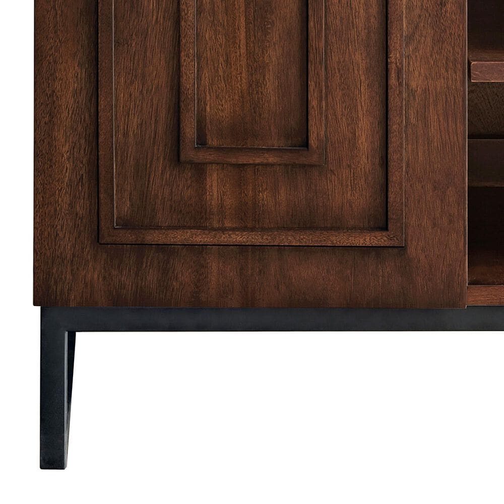 James Martin Vanities Alicante 24&quot; Single Bathroom Vanity in Mid Century Acacia and Matte Black with 5 cm White Glossy Resin Top and Rectangular Sink, , large