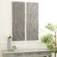 Maple and Jade 48" x 16" Wooden Leaf Intricately Carved Wall Decor in Distressed Gray (Set of 2), , large