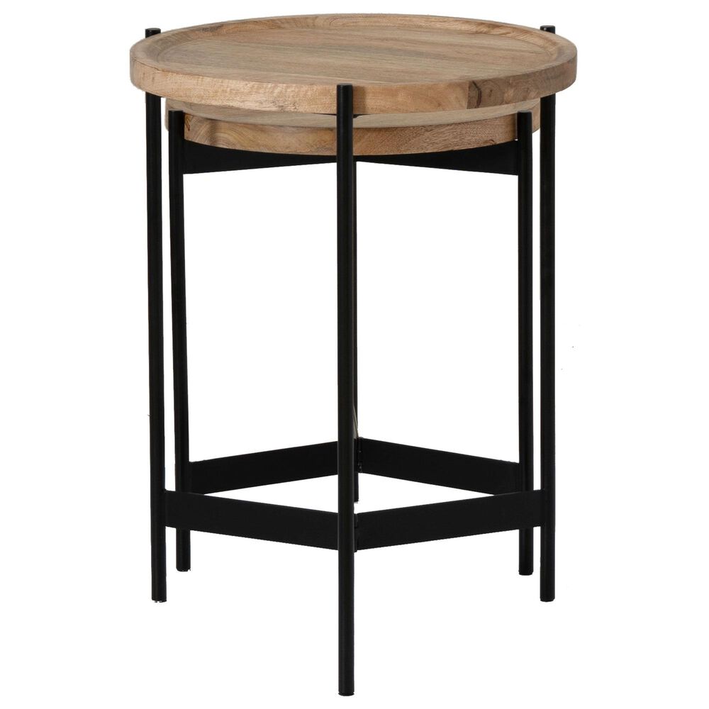 Linon Home Decor Evanston 2-Piece Nesting Table Set in Natural and Black, , large
