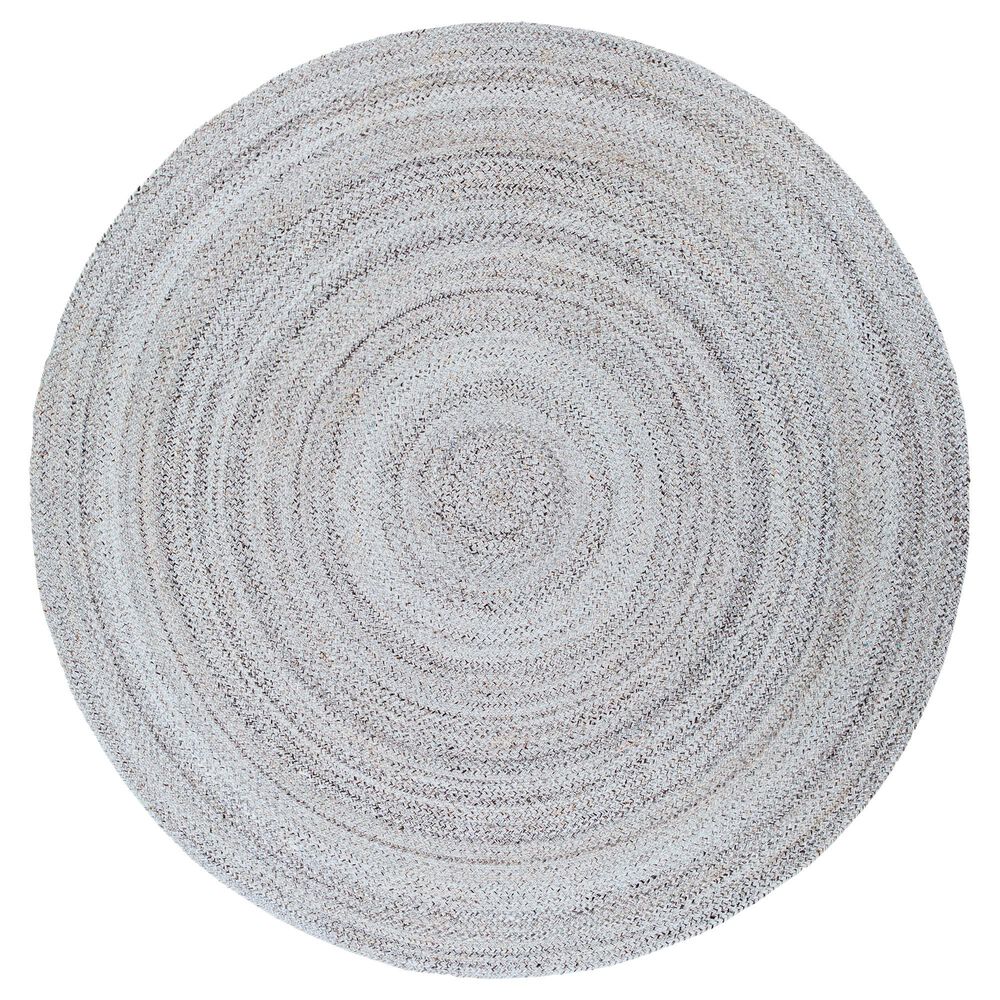 Surya Azalea 8" Round Medium Gray, Black and Cream Area Rug, , large