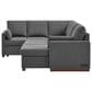 Lifestyle Solutions Edgewood Stationary Convertible Sleeper Sectional in Charcoal, , large