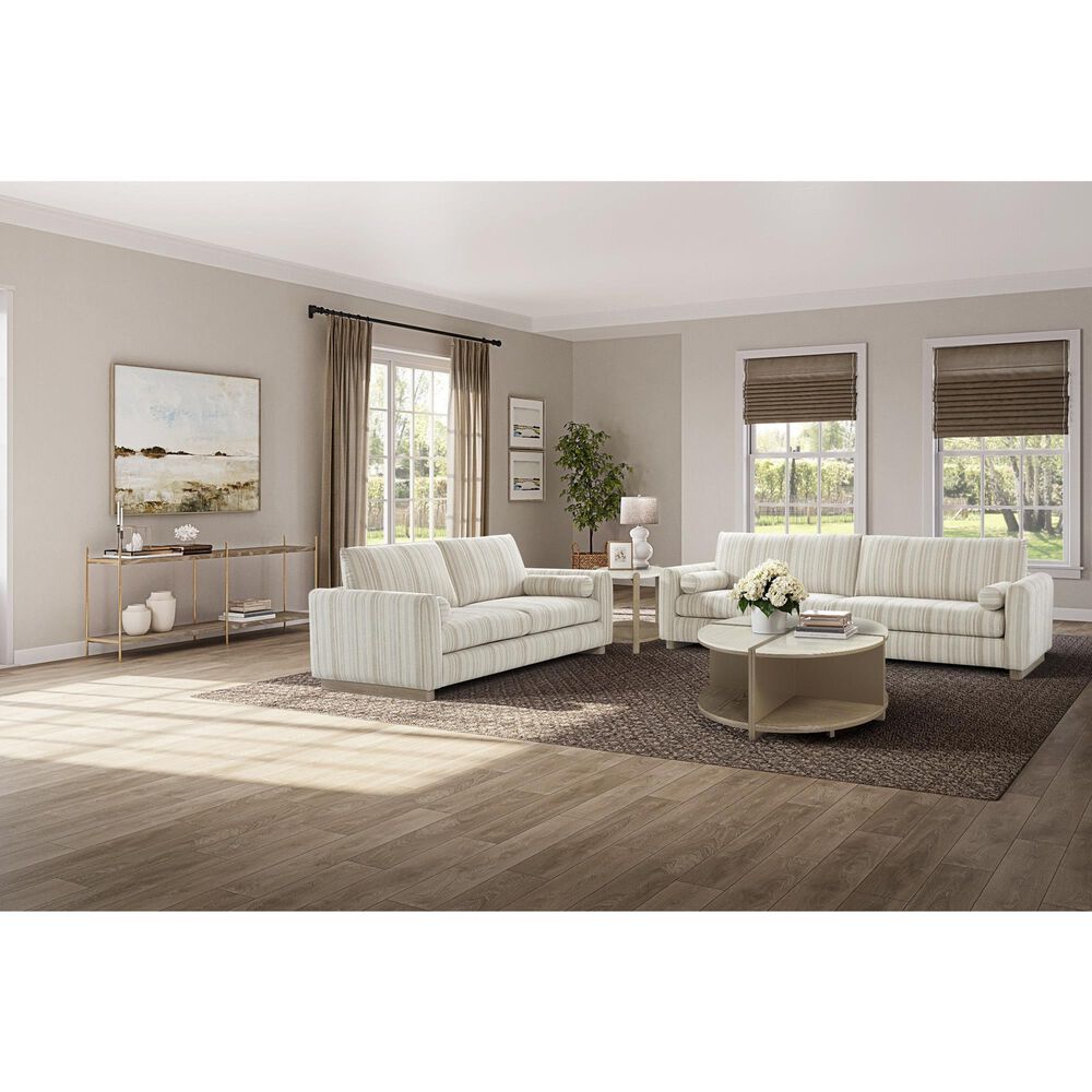 Bernards Furniture Trilogy Stone Top End Table in Rich Toffee and Cream, , large