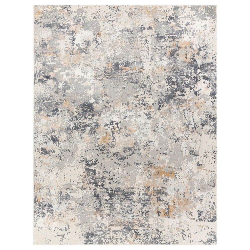Surya Aisha 10" x 14" Charcoal, Gray, Light Gray and Mustard Area Rug, , large