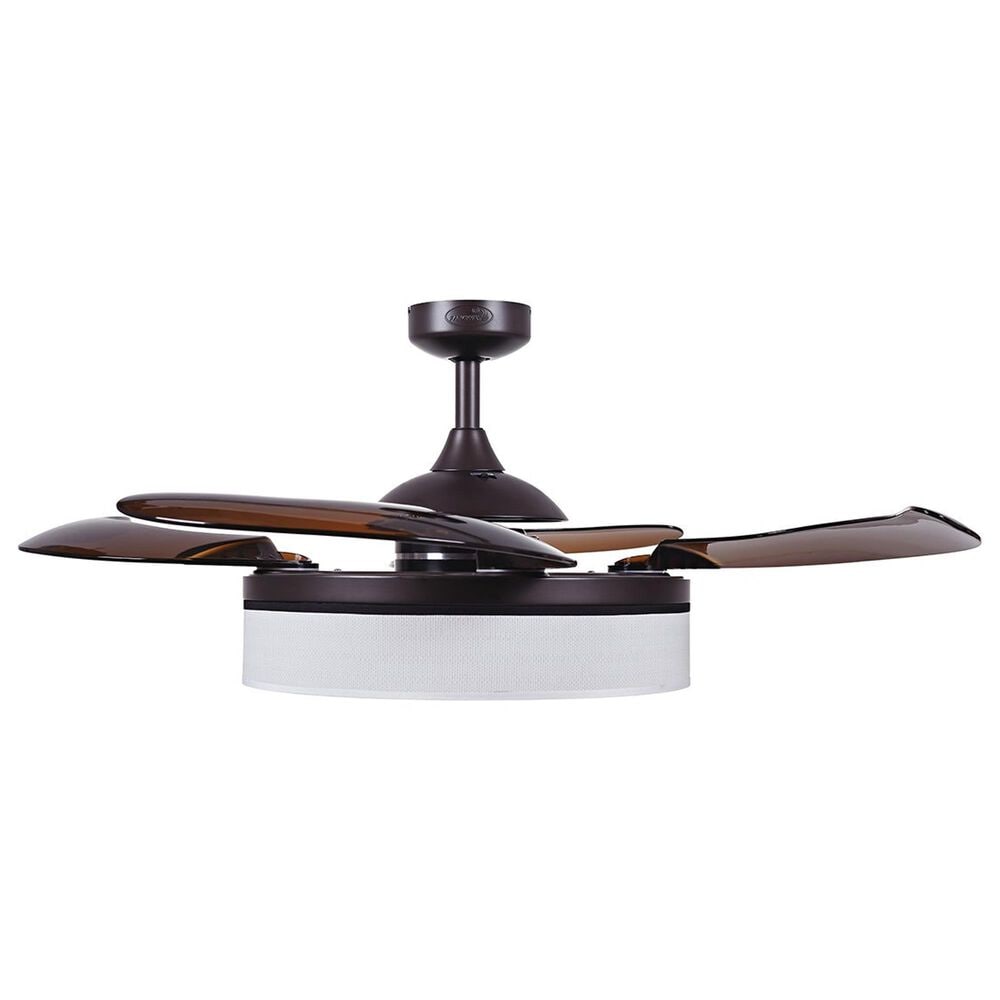 Beacon Lighting Fraser 48&quot; Retractable Blade and Amber AC Ceiling Fan with Light in Oil Rubbed Bronze, , large