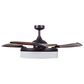 Beacon Lighting Fraser 48" Retractable Blade and Amber AC Ceiling Fan with Light in Oil Rubbed Bronze, , large