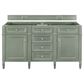 James Martin Brittany 60" Double Bathroom Vanity in Smokey Celadon with 3 cm Tajnar Eclos Top and Rectangular Sinks, , large