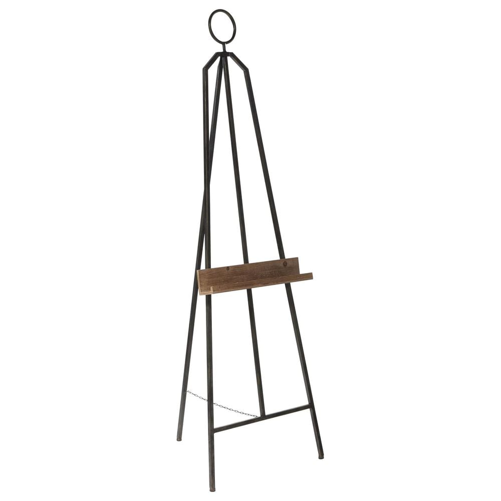 Maple and Jade Large Adjustable Display Easel with Wood Tray in Matte Black and Natural, , large