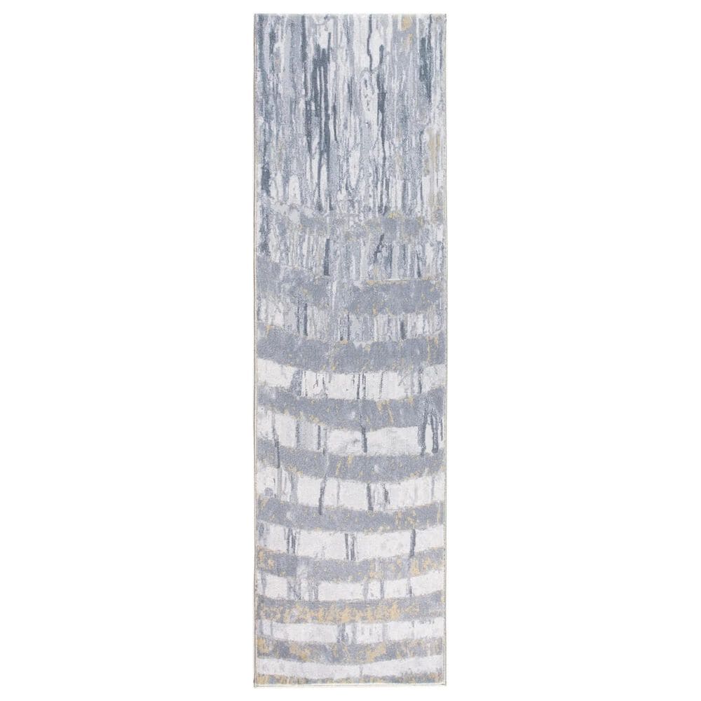 Kas Oriental Rugs Roxy Palette 2" x 7" Grey and Gold Runner, , large