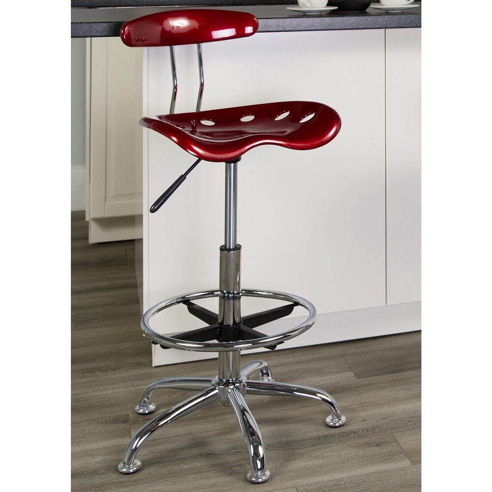 Flash Furniture Vibrant Drafting Stool in Red, , large