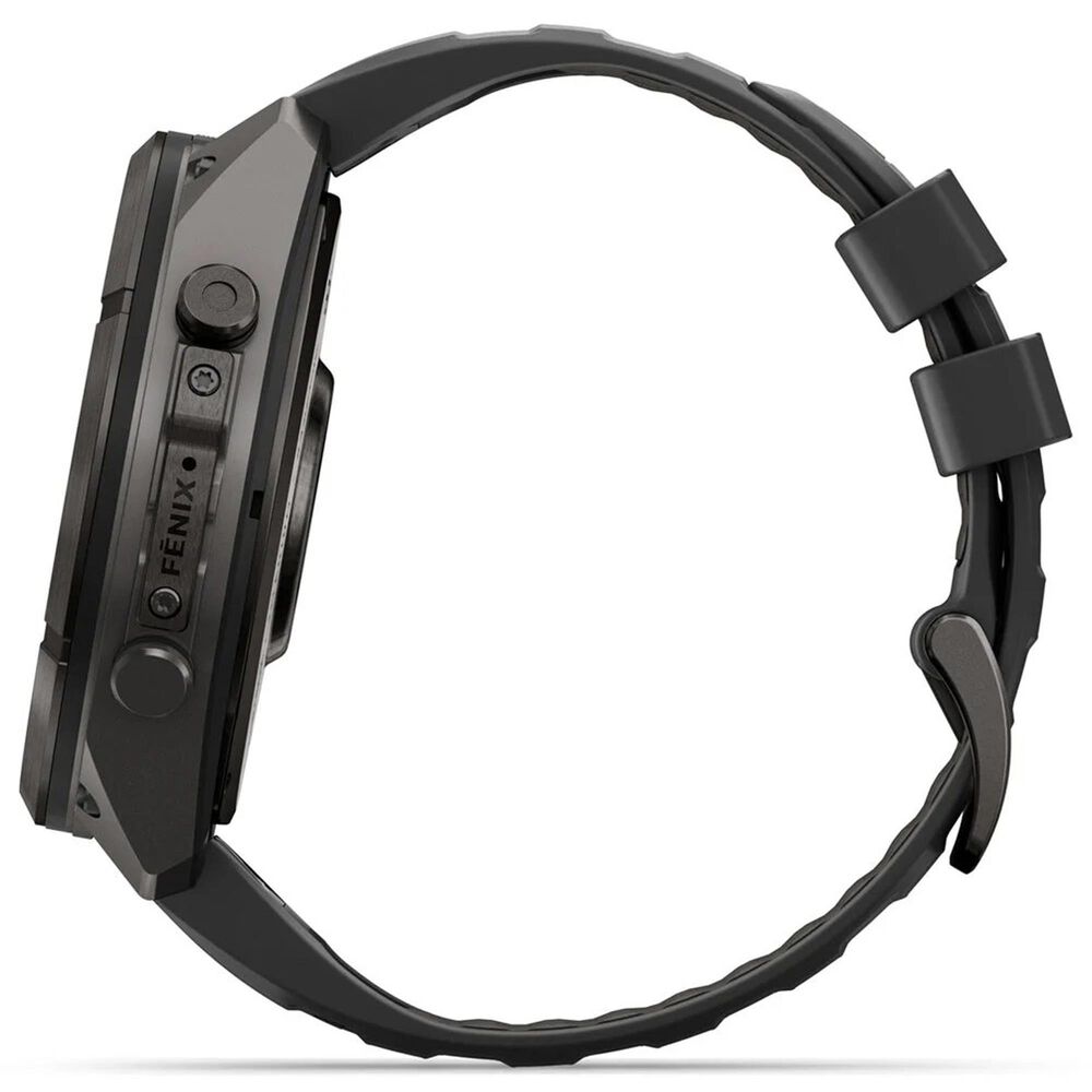 Garmin fenix 9 Pro inReach Smartwatch 51mm Carbon Gray DLC Titanium with Black and Pebble Gray Silicone Band, , large