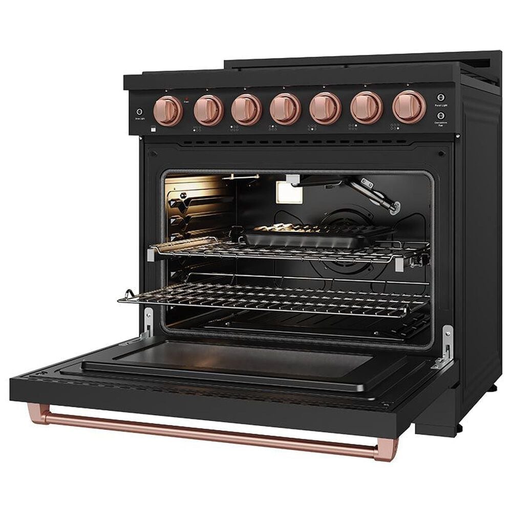 Thor Kitchen Gordon Ramsay 6 Cu. Ft. Professional Gas Range with Rose Gold Handle Kit in Black, , large