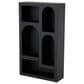 Maple and Jade 5-Shelf Geometric Storage Shelving Unit in Matte Black, , large