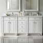James Martin Vanities Bristol 72" Double Bathroom Vanity in Bright White with 3 cm Eternal Jasmine Pearl Quartz Top and Rectangular Sinks, , large