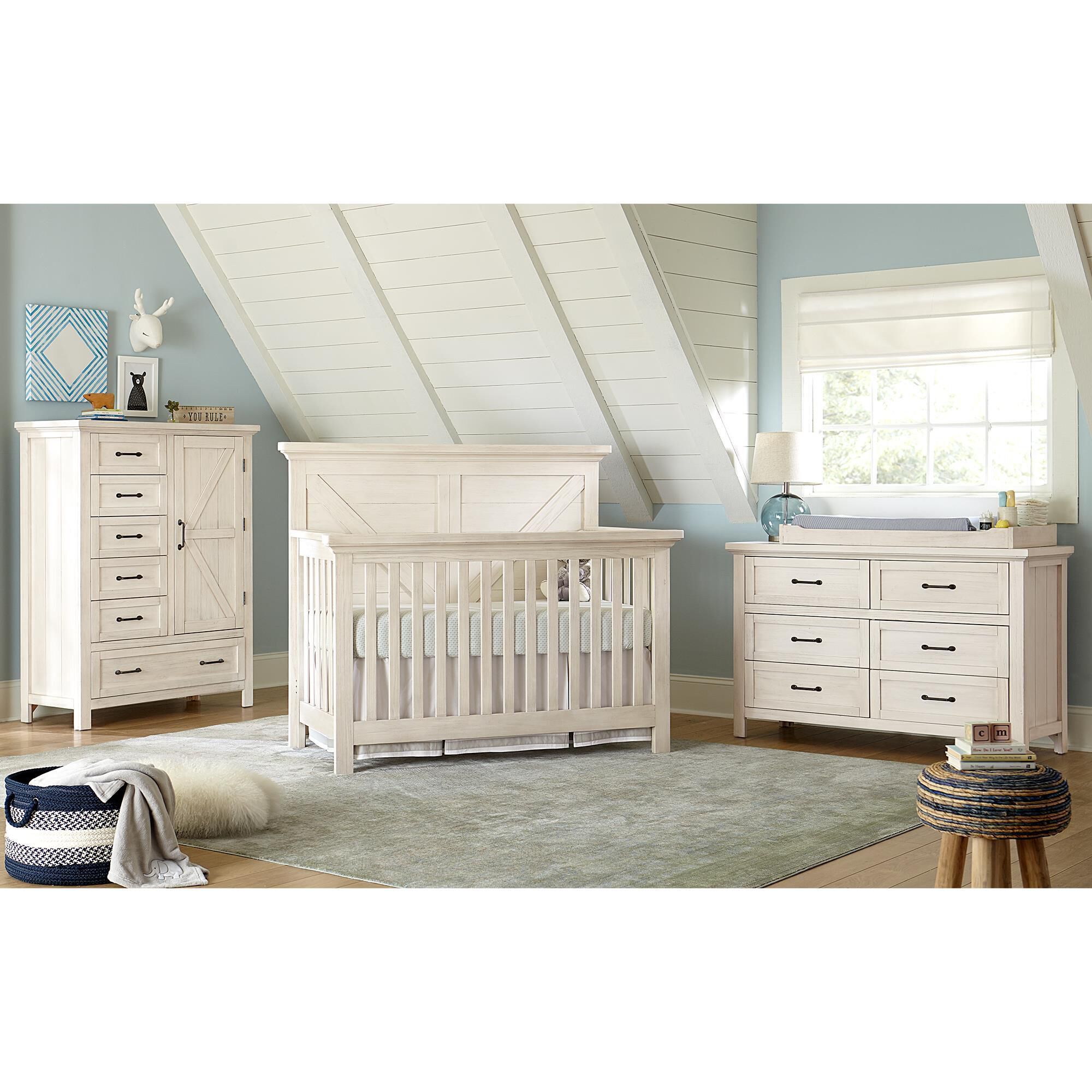 Eastern Shore Westfield 4 In 1 Convertible Crib in Brushed White NFM