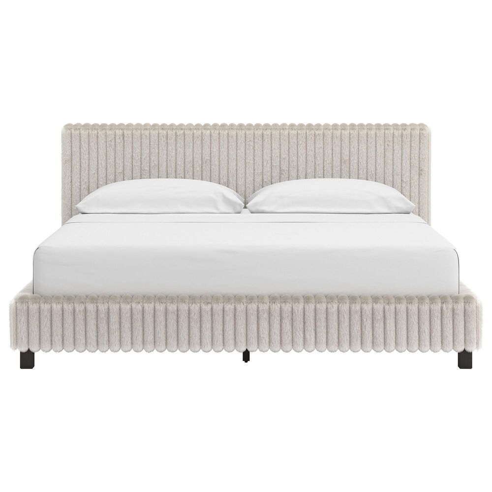 Ashley Zuraleus California King Upholstered Platform Bed with Two Nightstands in Matte White, , large