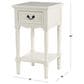 Maple and Jade End Table with Shelf and Drawer in Cream, , large