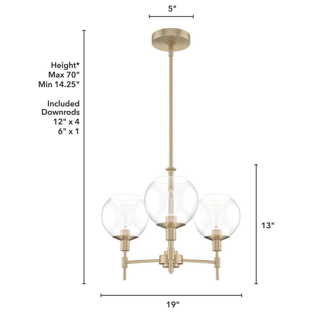 Hunter Xidane 3-Light Chandelier in Alturas Gold, , large
