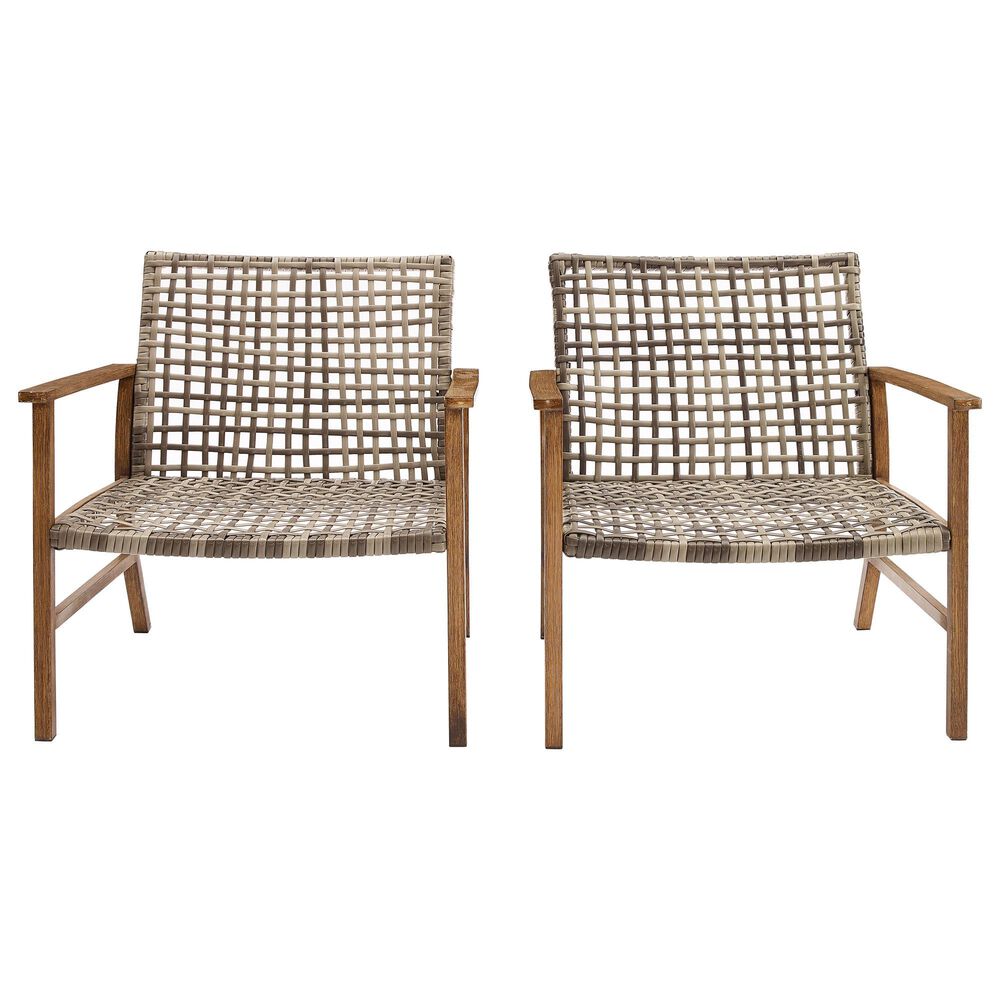 Crosley Furniture Ridley Patio Armchair in Distressed Gray (Set of 2), , large