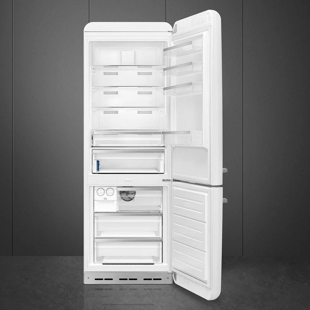 SMEG 18.01 Cu. Ft. Retro Bottom Freeze Refrigerator with Left Hinge in White, , large