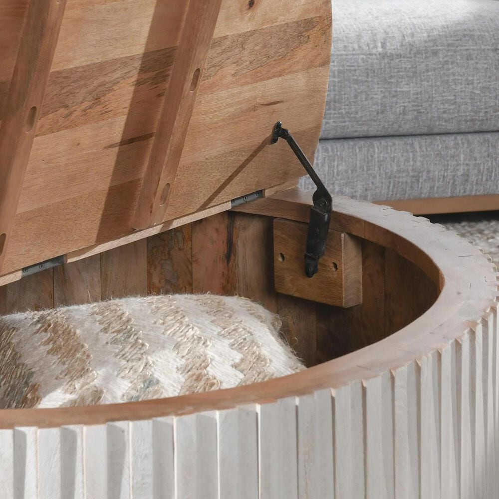 Classic Home Mrytle Round Lift-Top Coffee Table in Mango Wood, , large