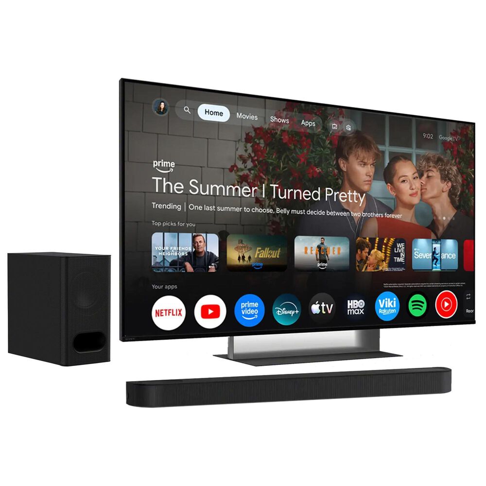 Sony 50" Class Bravia 7 II True RGB 4K HDR - Smart Google TV with 3.1.2 Channel Theater Bar and Wireless Subwoofer in Black, , large