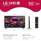 LG 55" Class UA77 4K UHD AI - Smart TV with 2.1 Channel Soundbar System in Black, , large