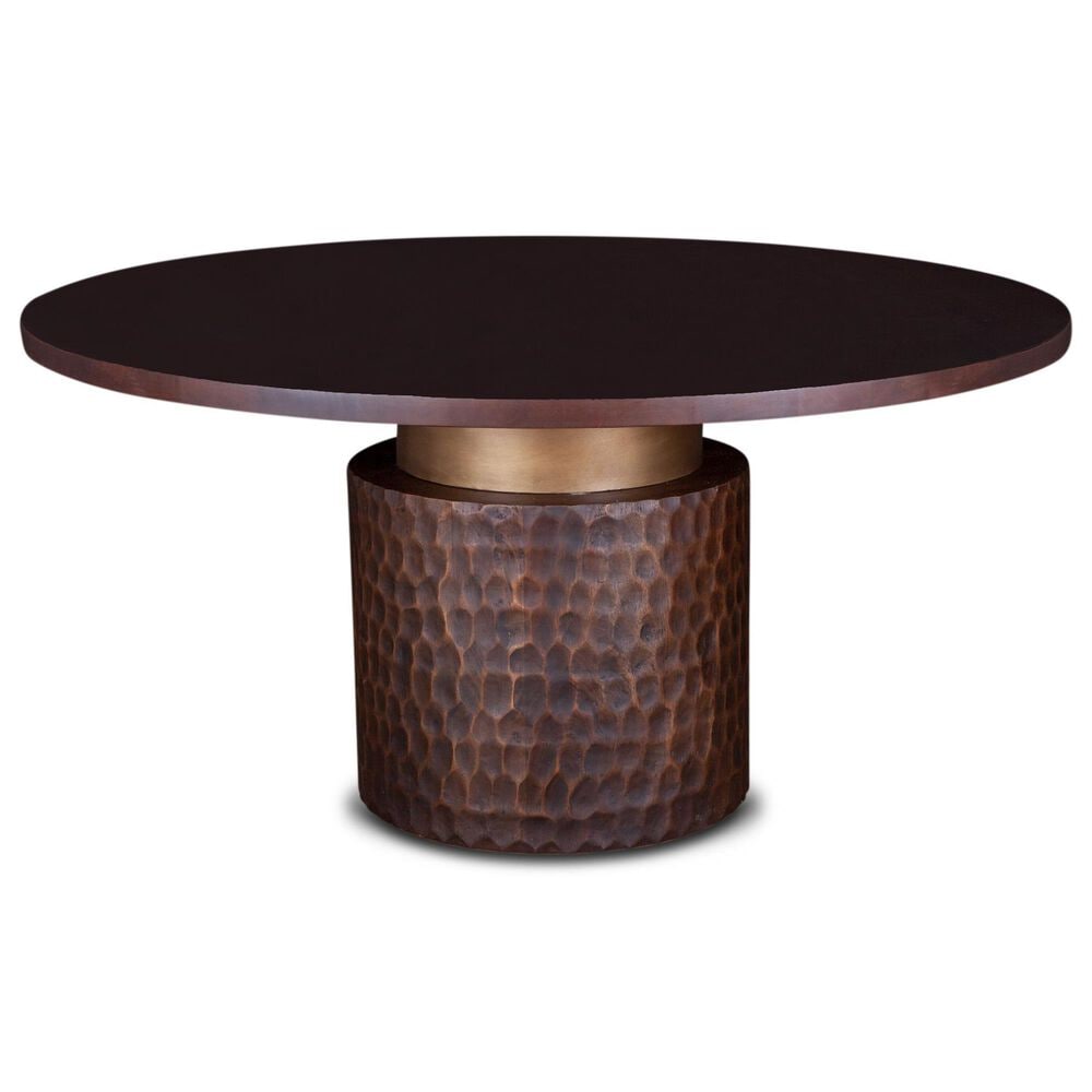 Home Trends &amp; Design Santa Cruz and Portofino 5-Piece Round Dining Set in Antique Bronze and Antique Gold, , large