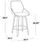 LumiSource Diana 26" Swivel Counter Stool with White Faux Leather Upholstery in Walnut and Black (Set of 2), , large