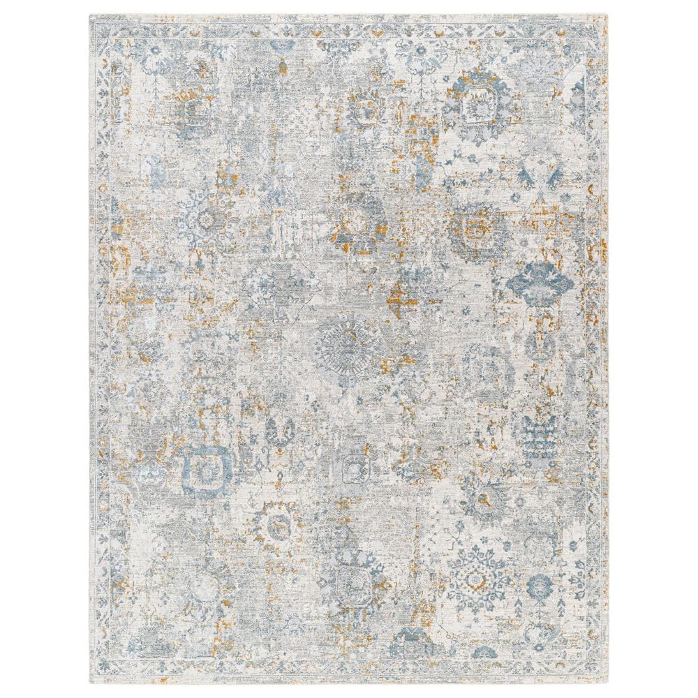 Surya Dresden DRE-2323 Medium Gray, Gray, White, Denim, Mustard and Light Slate 2&#39; x 2&#39;11&quot; Area Rug, , large