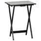Linon Home Decor Talia Folding TV Tray Table Set with Stand in Black and White (Set of 4), , large