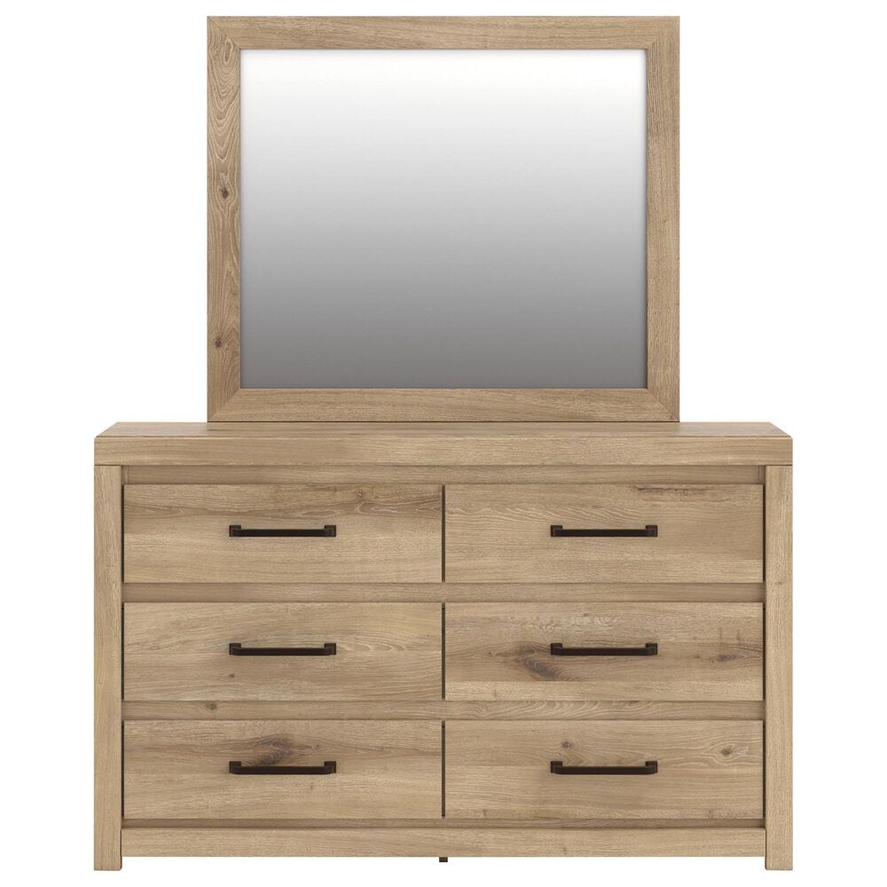 Ashley Brozmont 5 Piece King Panel Bedroom Set in Natural Brown, , large