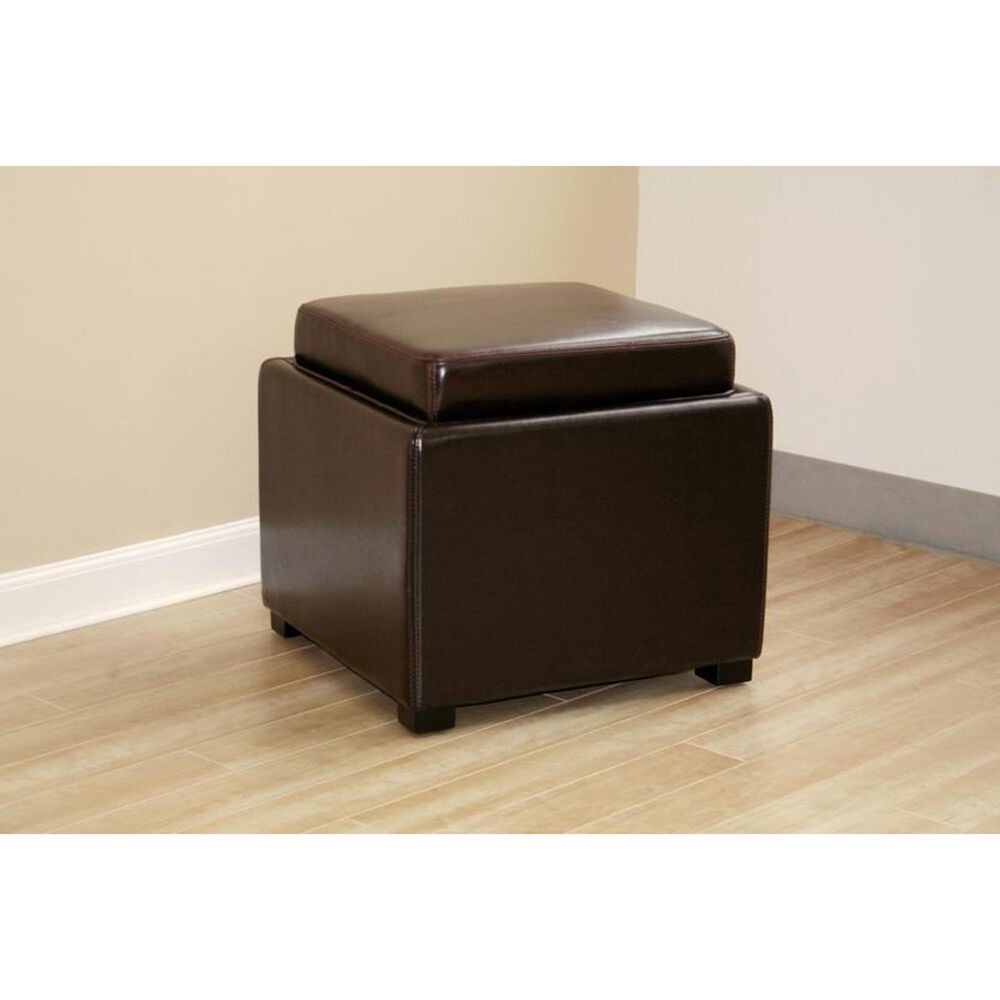 Baxton Studio Tate Storage Ottoman in Dark Brown, , large
