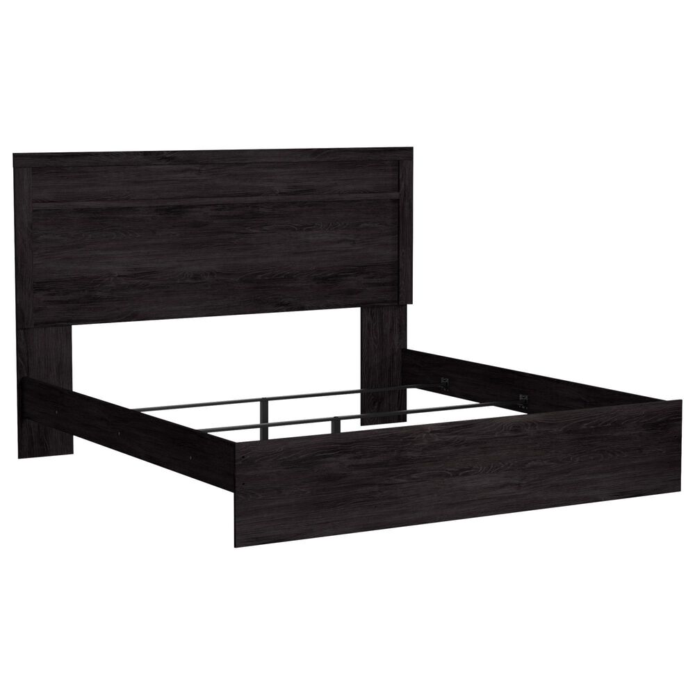 Ashley Belachime King Panel Bed with Two Nightstands in Dark Charcoal, , large
