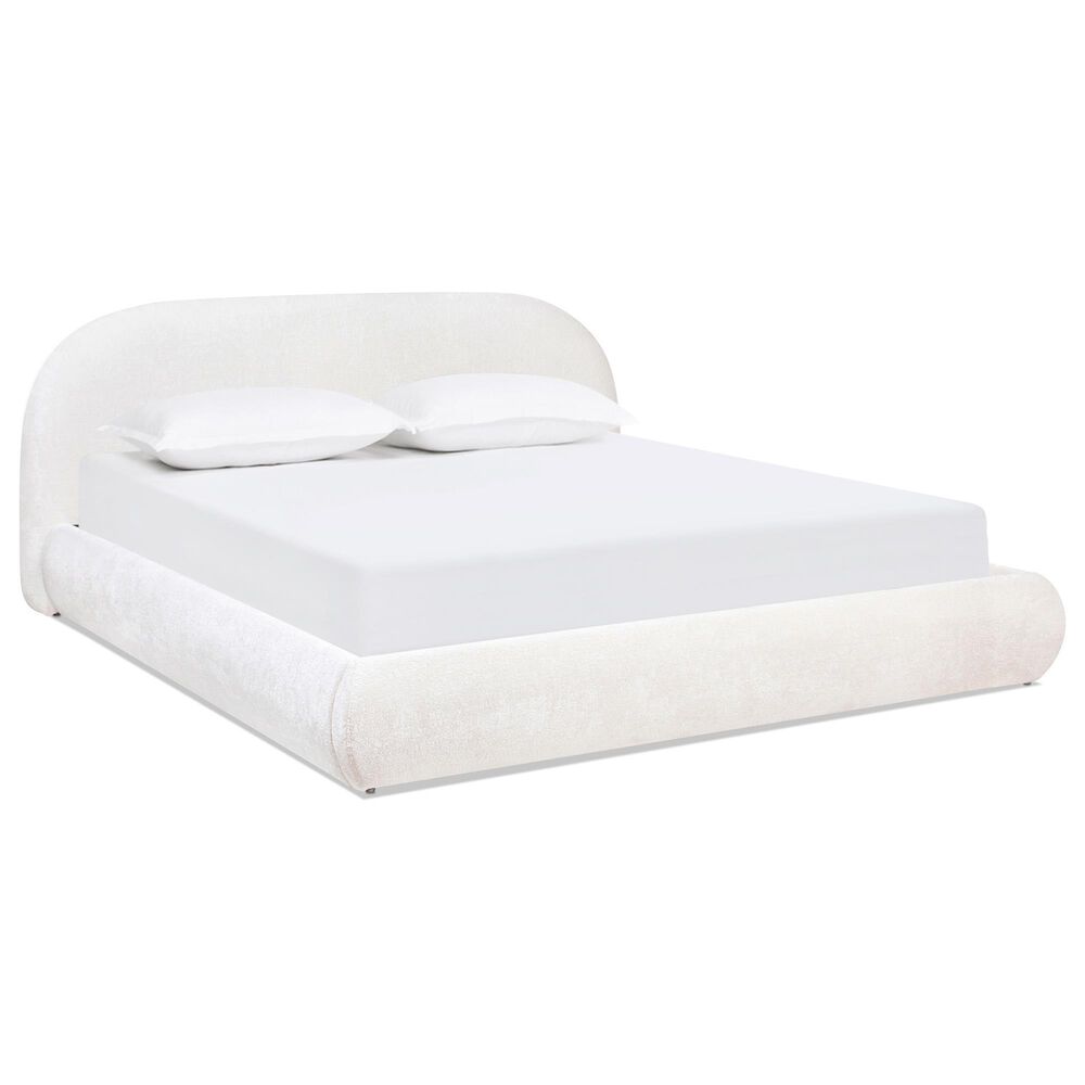 Jennifer Taylor Home Archie Puffy Grounded Queen Upholstered Platform Bed in Almond White, , large
