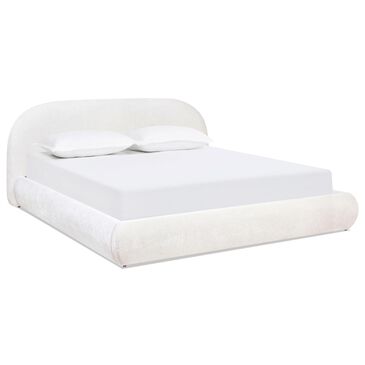 Jennifer Taylor Home Archie Puffy Grounded Queen Upholstered Platform Bed in Almond White, , large