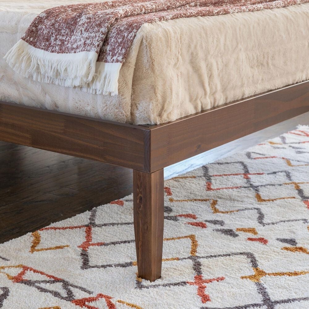 Linon Home Decor Polly Full Platform Bed in Rich Walnut, , large