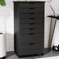 Linon Home Decor Cary 8-Drawer Rolling Cart in Black, , large