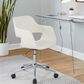 LumiSource Margarite Swivel Task Chair with Cream Faux Leather Cushion in Chrome, , large