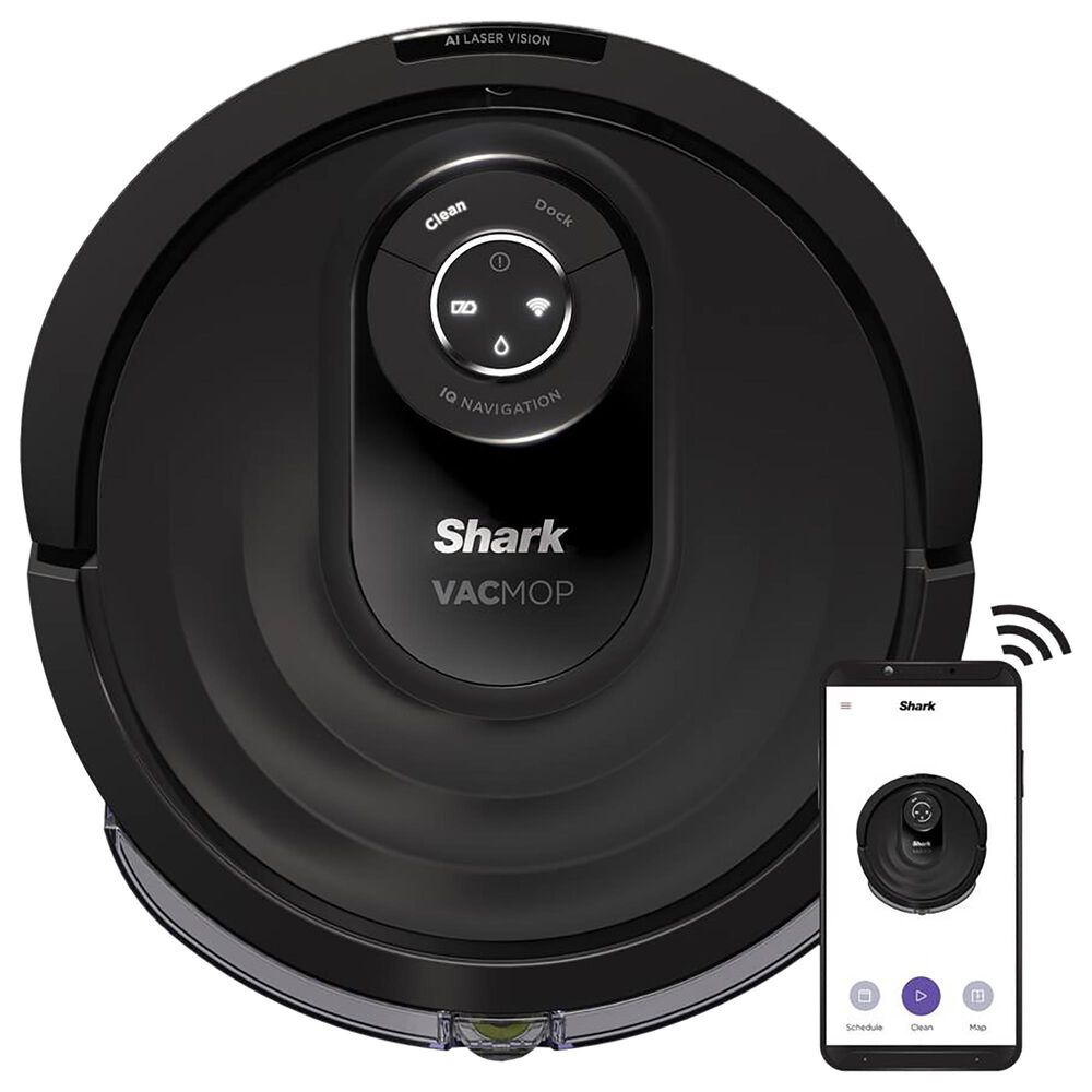 Euro Pro Vacmop Robot Vacuum and Mop with Self-Cleaning Brushroll in Black, , large
