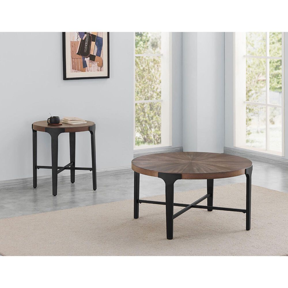 Steve Silver Chevron End Table in Cinnamon and Black, , large