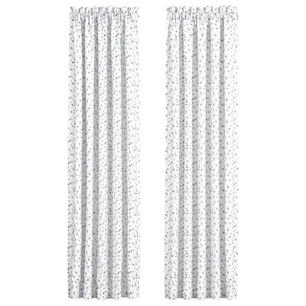 Royal Court Bungalow 84" x 41" Window Panel Pair in Spa Blue and White, , large