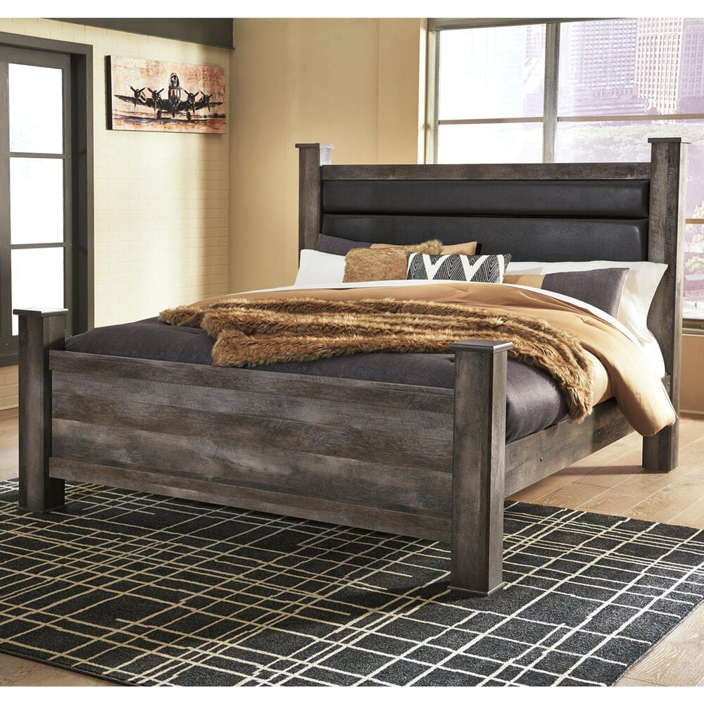 Ashley Wynnlow King Poster Bed in Gray, , large