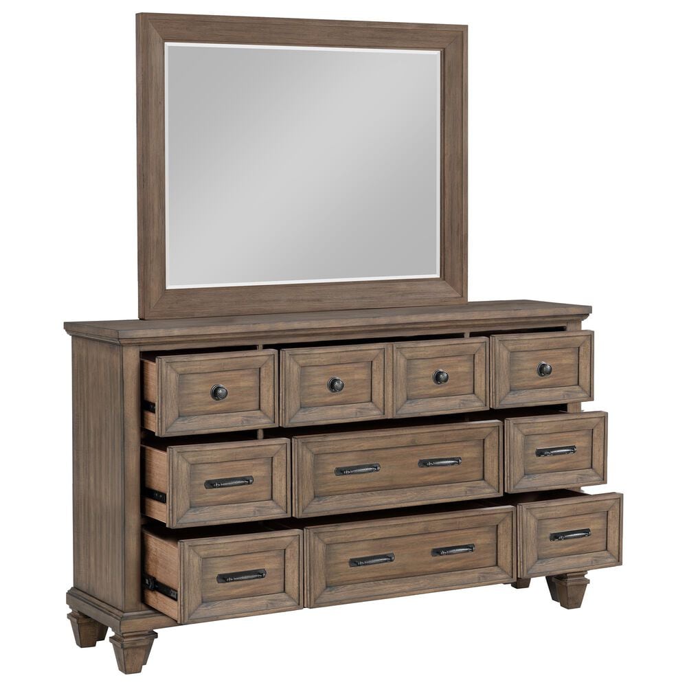 New Heritage Design Mariana 4-Piece King Panel Bedroom Set in Vintage Mocha, , large